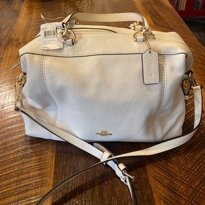 Coach satchel, off white, NWT, never used